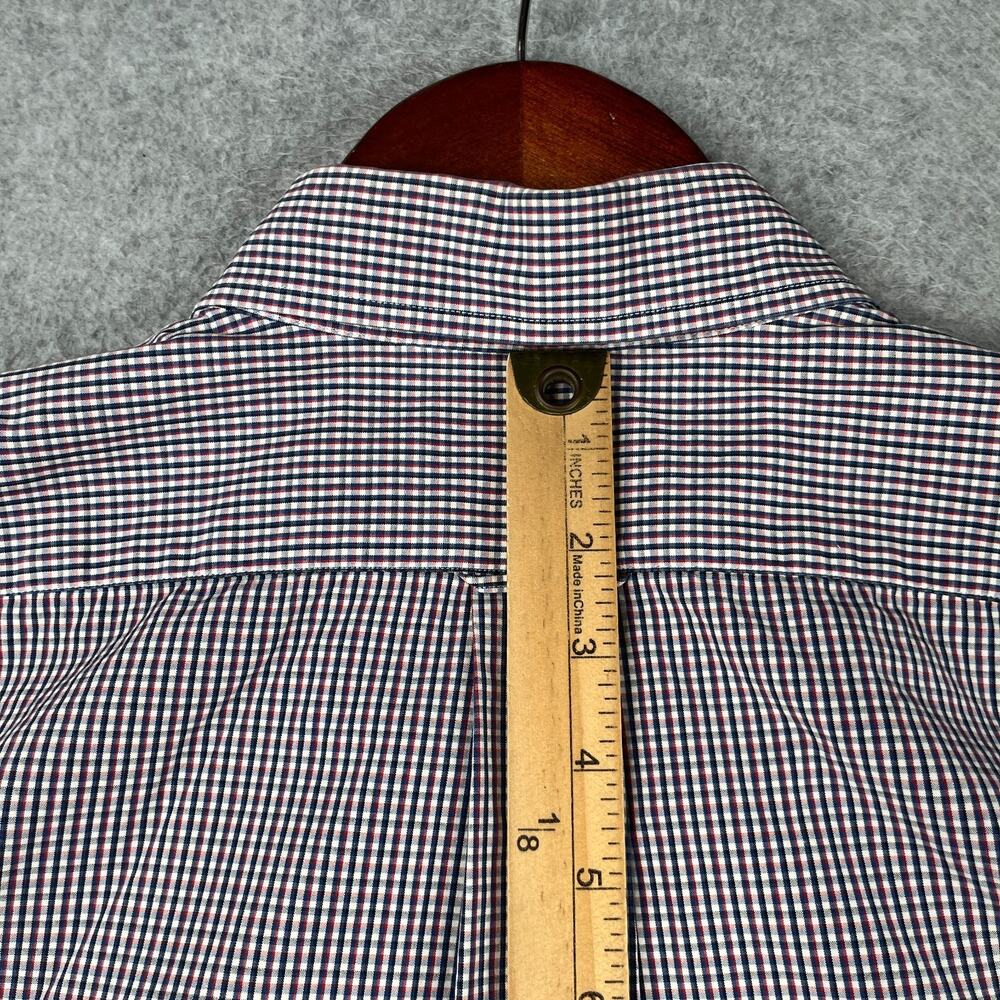 Walt Disney Shirt Blue Red Check Casual Logo Button Up Long Sleeve Mens Large - Picture 8 of 11